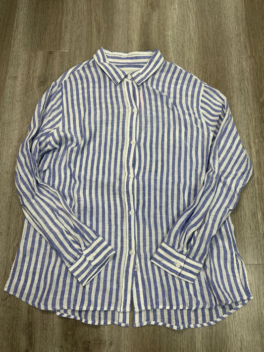 Blouse Long Sleeve By Rails In Striped Pattern, Size: L