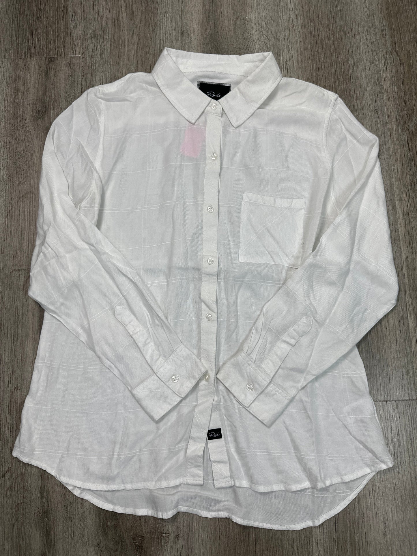 Blouse Long Sleeve By Rails In White, Size: L