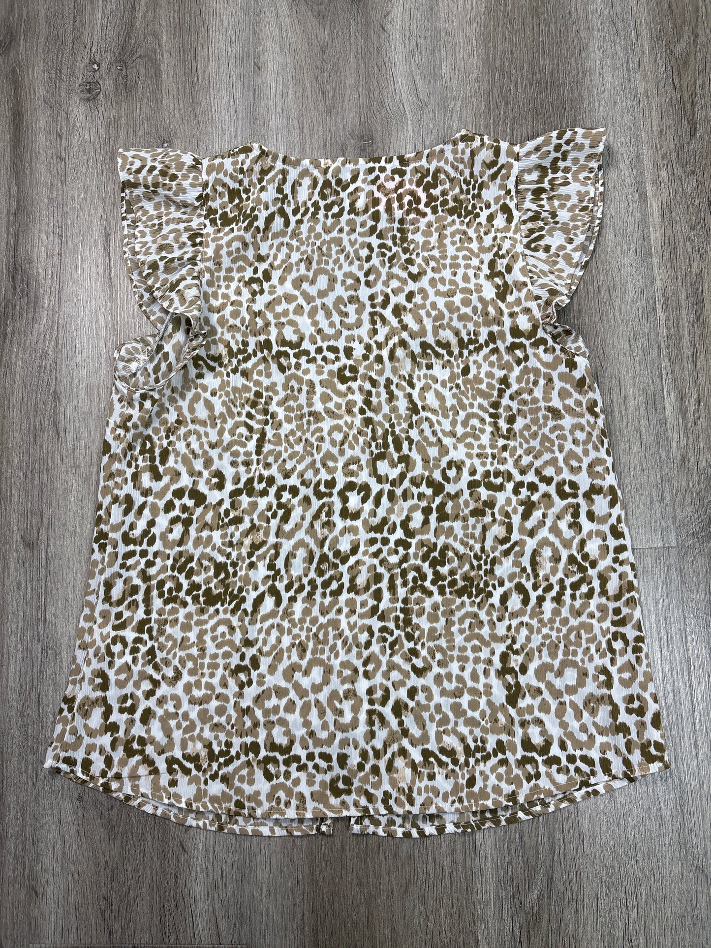 Blouse Sleeveless By Nine West Apparel In Tan & White, Size: S