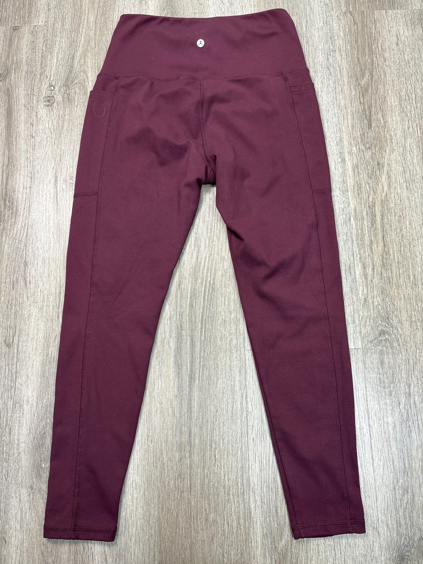 Athletic Leggings By Danskin In Maroon, Size: M