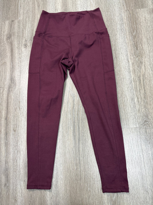 Athletic Leggings By Danskin In Maroon, Size: M