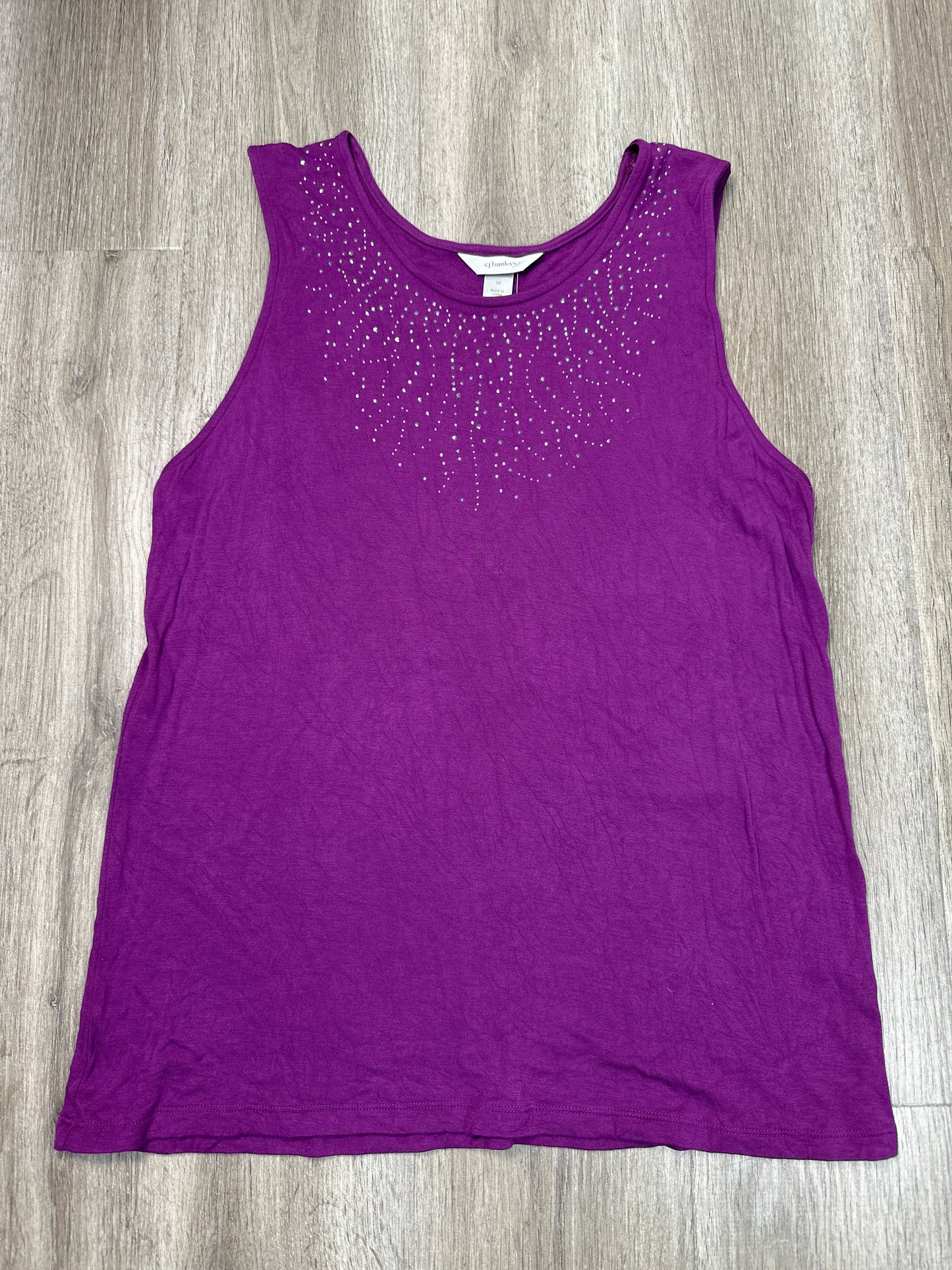 Tank Top By Cj Banks In Purple, Size: 1x