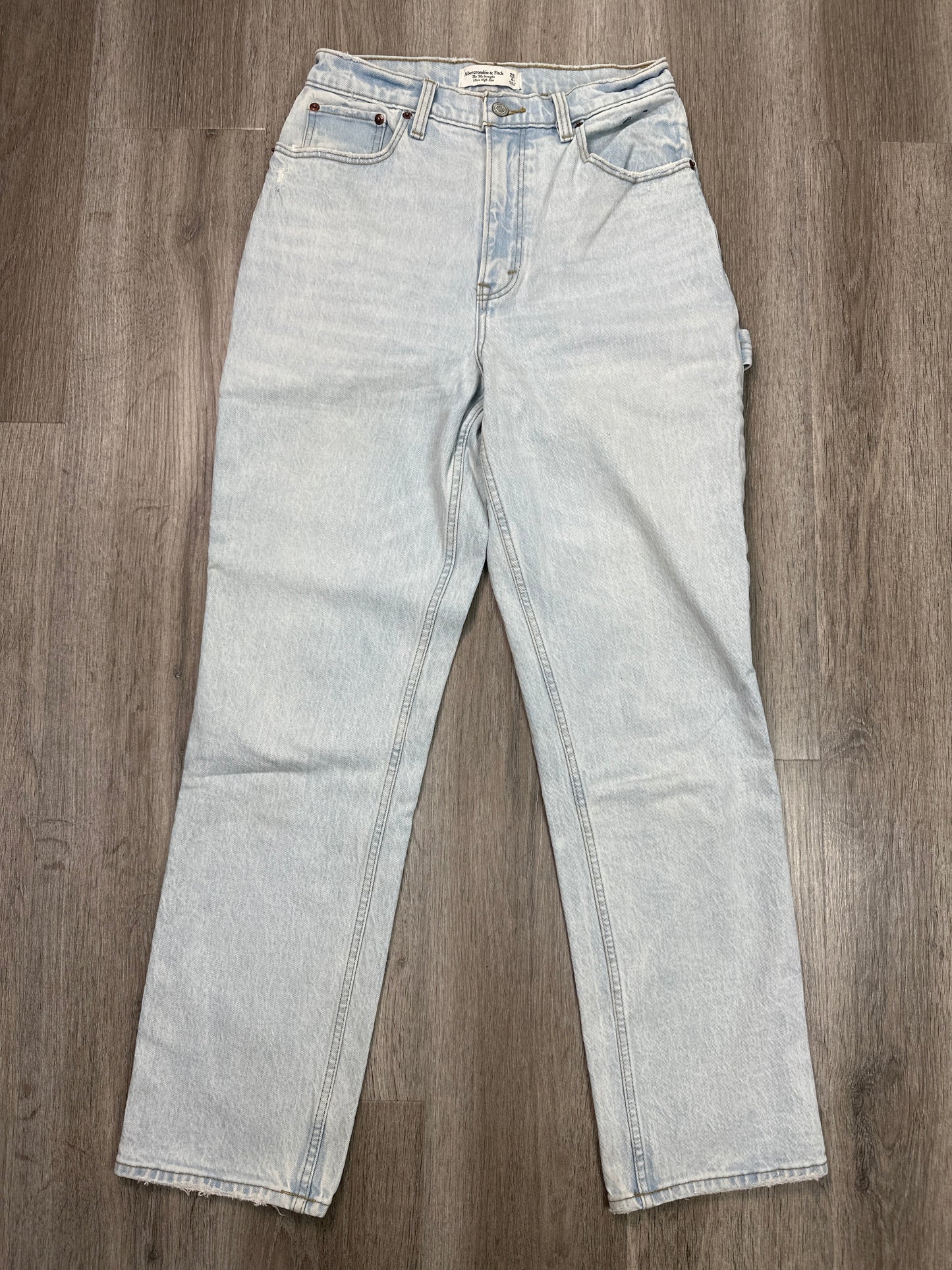 Jeans Straight By Abercrombie And Fitch In Blue Denim, Size: 6