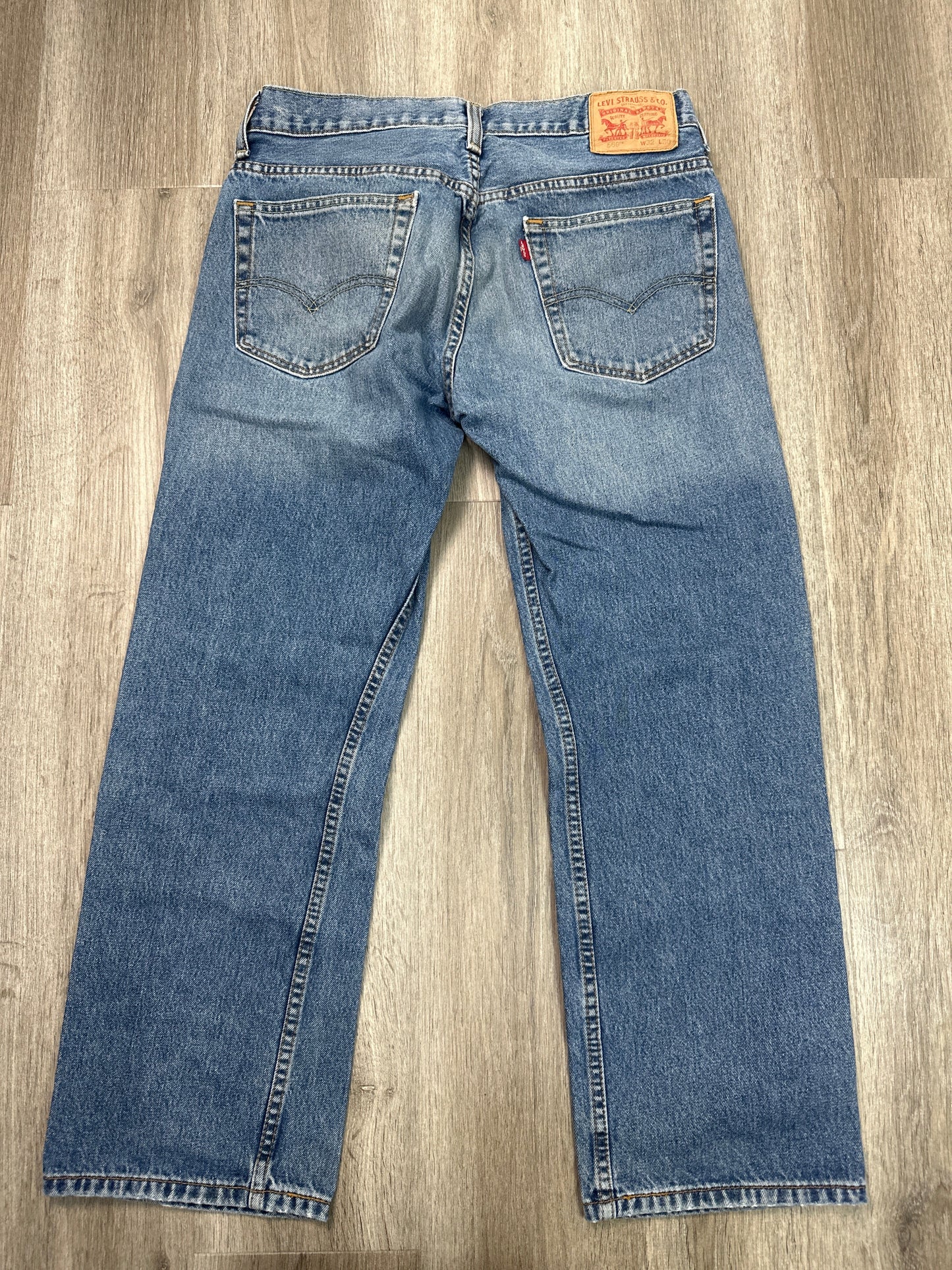 Jeans Straight By Levis In Blue Denim, Size: 14