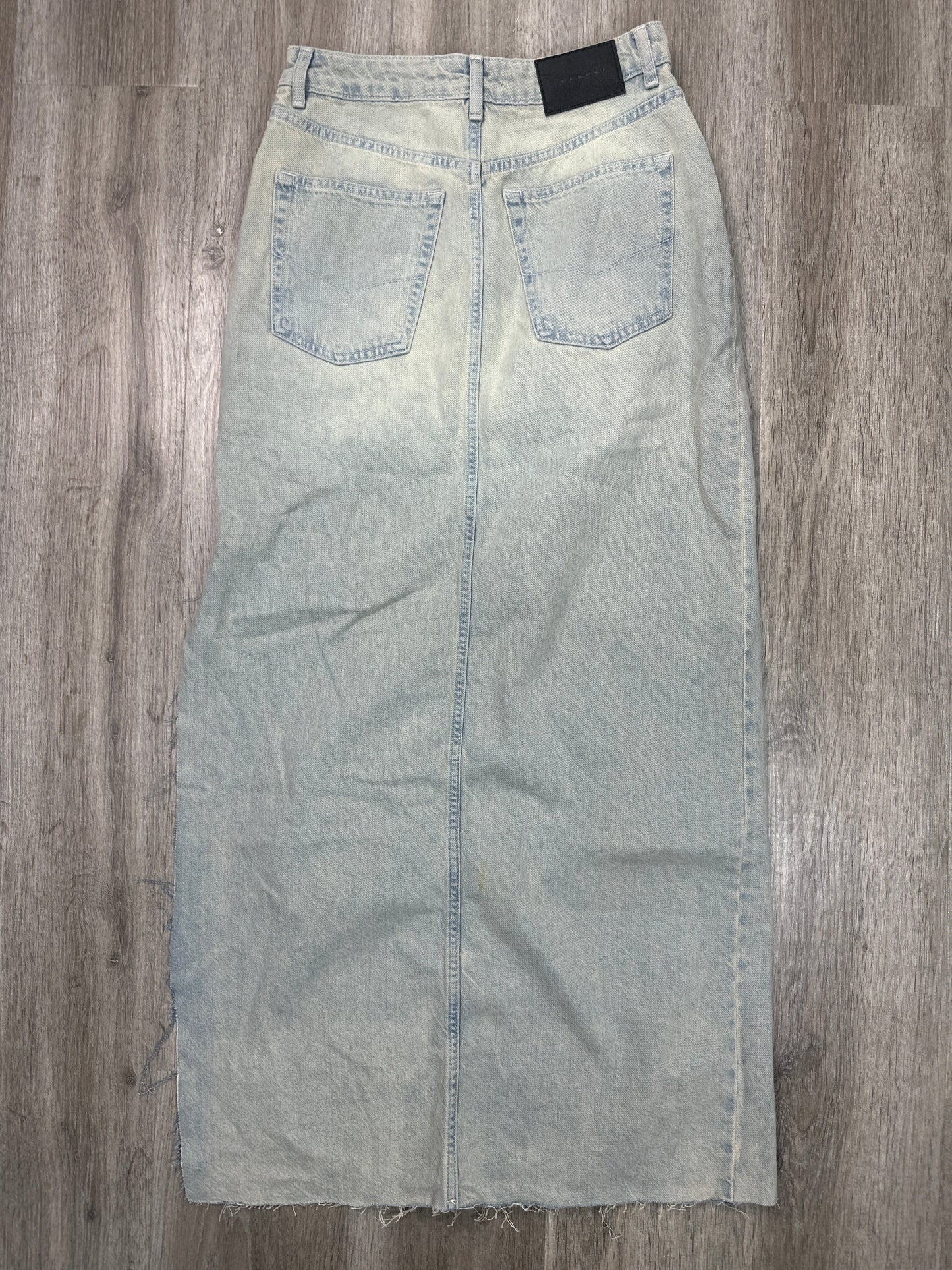 Skirt Midi By Topshop In Blue Denim, Size: S