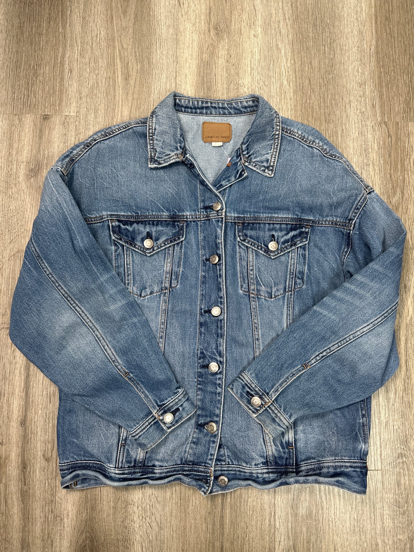 Jacket Denim By American Eagle In Blue Denim, Size: M