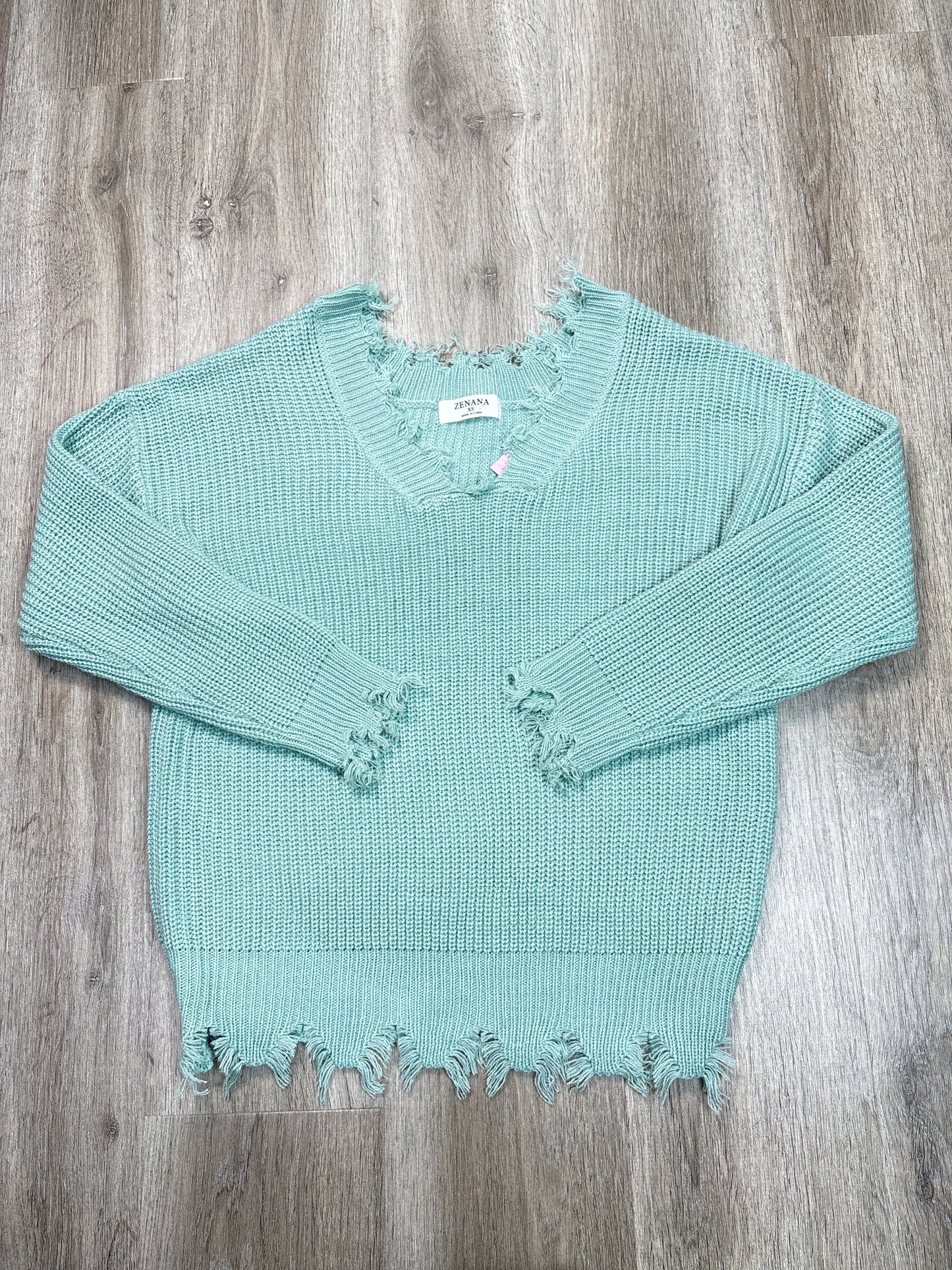 Sweater By Zenana Outfitters In Green, Size: Xs