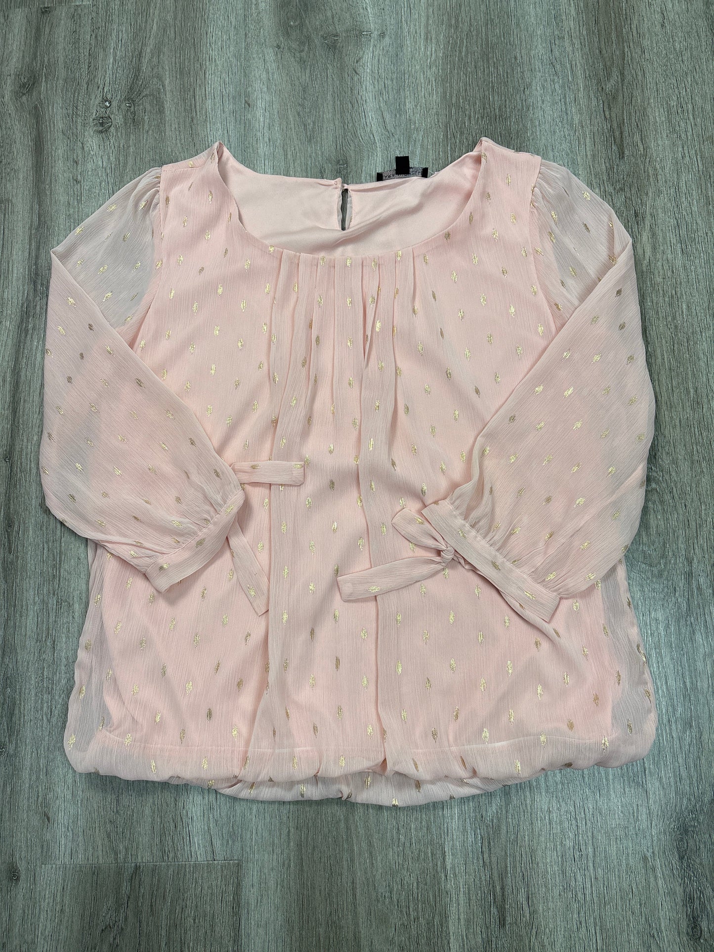 Blouse 3/4 Sleeve By Sara Michelle In Pink, Size: L