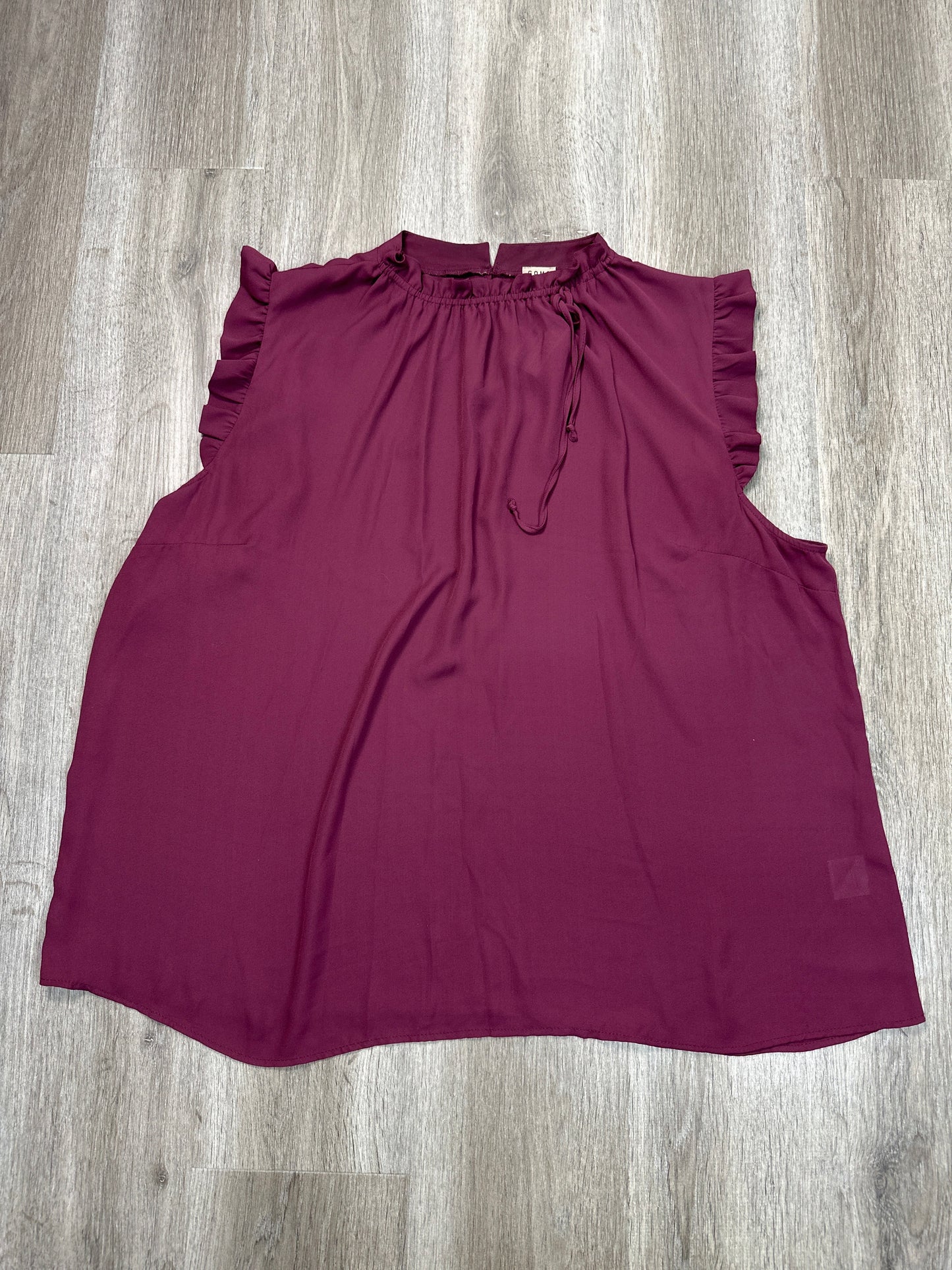 Blouse Sleeveless By Como Vintage In Maroon, Size: 3x