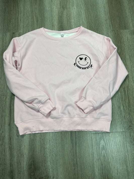 Sweatshirt Crewneck By CHASE In Pink, Size: M