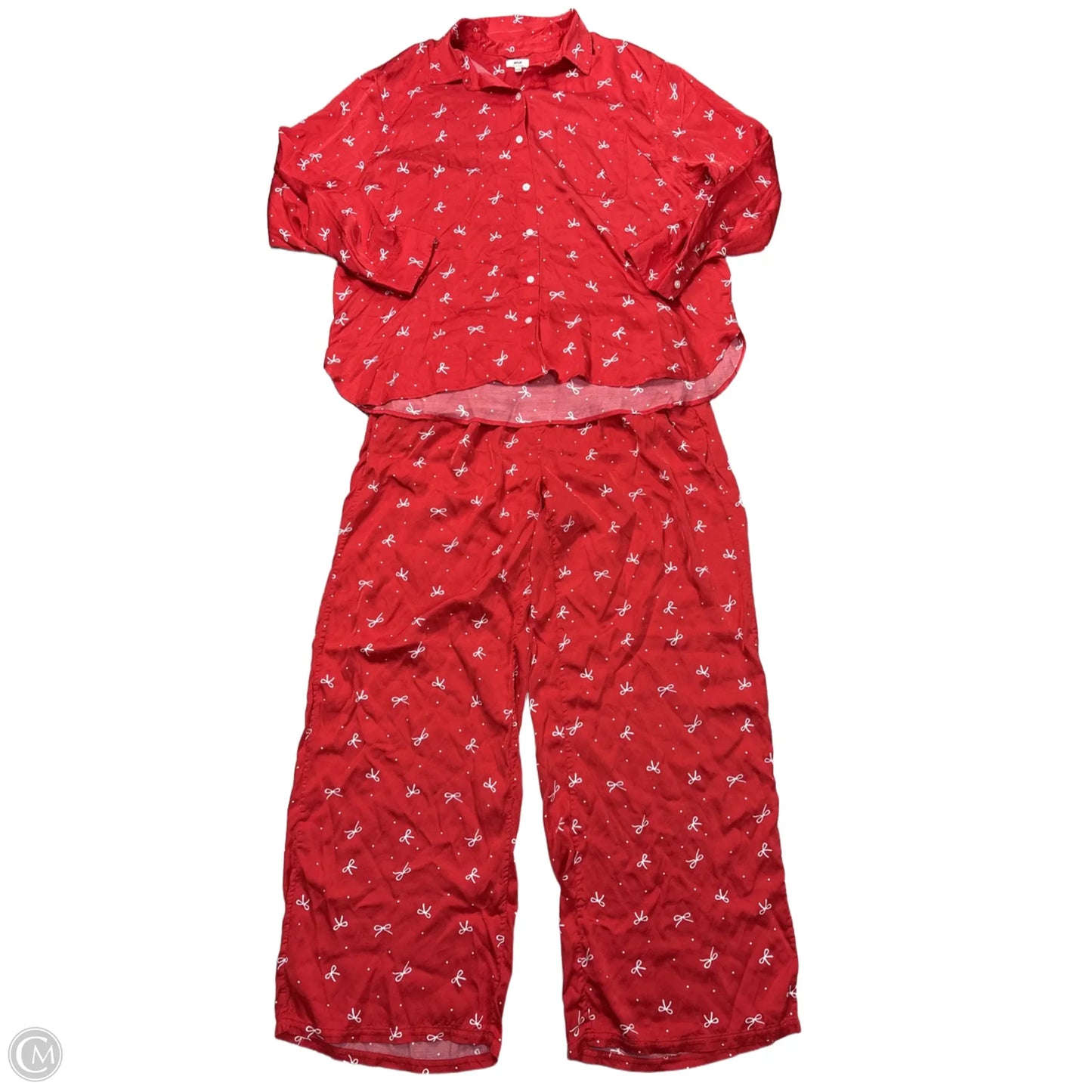 Pajamas 2pc By Aerie In Red, Size: L