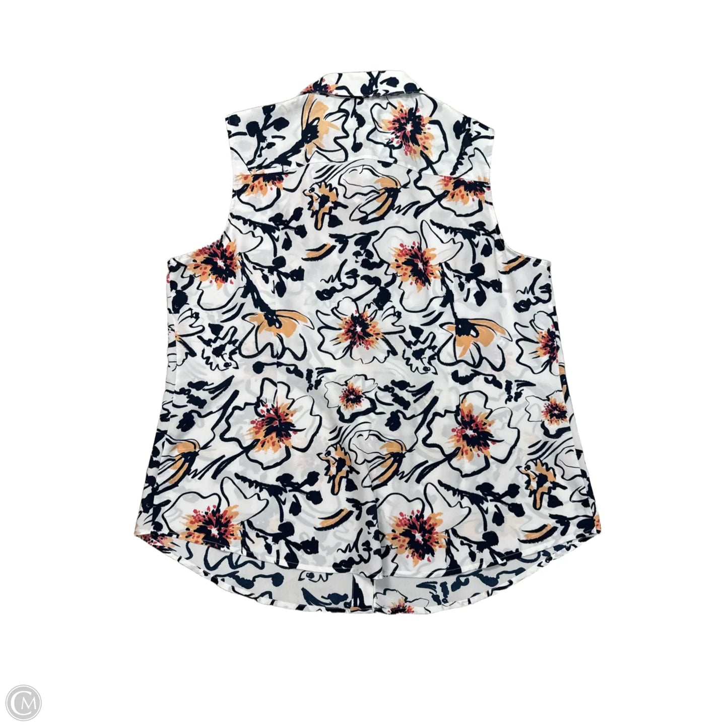 Blouse Designer By Karl Lagerfeld In White, Size: Xl