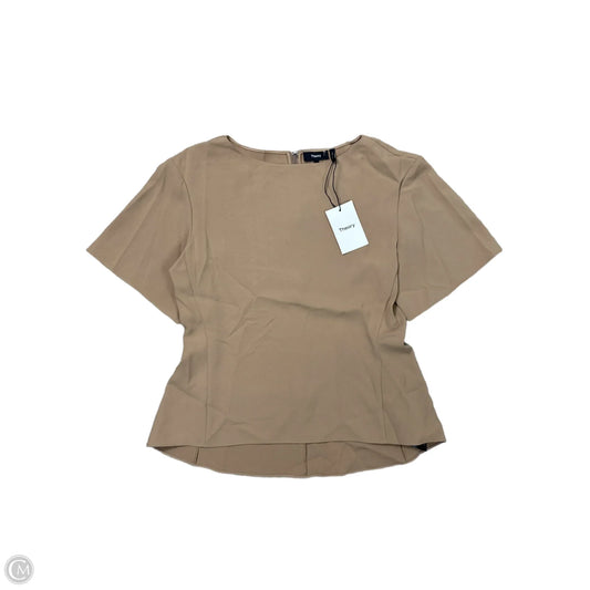 Blouse Short Sleeve By Theory In Tan, Size: Large