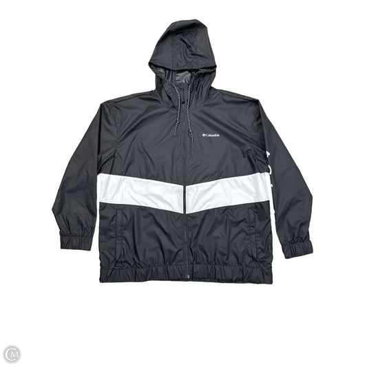 Jacket Windbreaker By Columbia In Black & White, Size: 1x