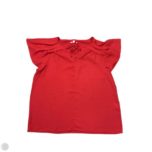 Blouse Short Sleeve By Max Studio In Red, Size: L