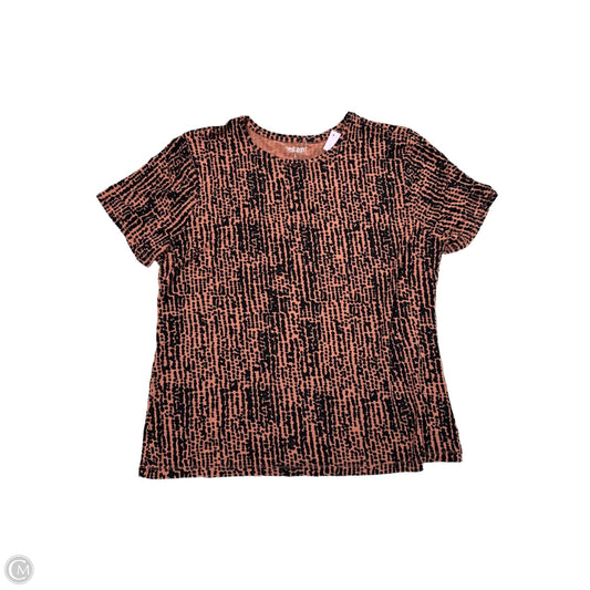 Top Short Sleeve By Nine West Apparel In Brown, Size: L