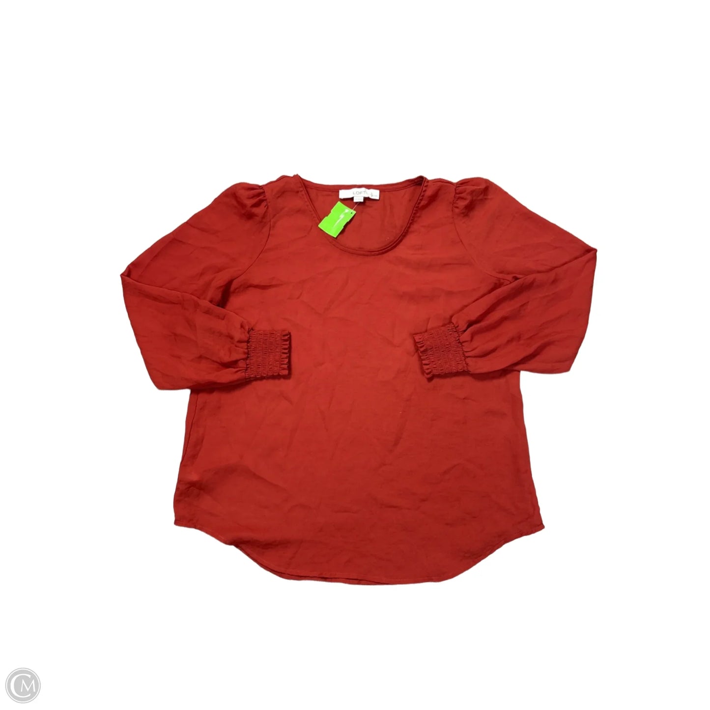 Blouse Long Sleeve By Loft In Orange, Size: Sp
