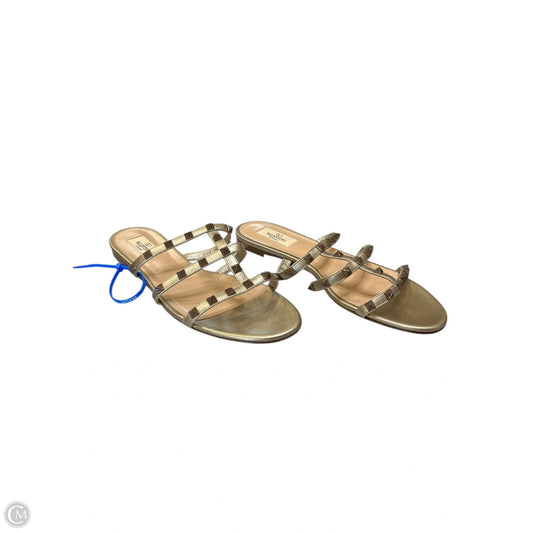 Sandals Luxury Designer By Valentino-garavani In Gold, Size: 9