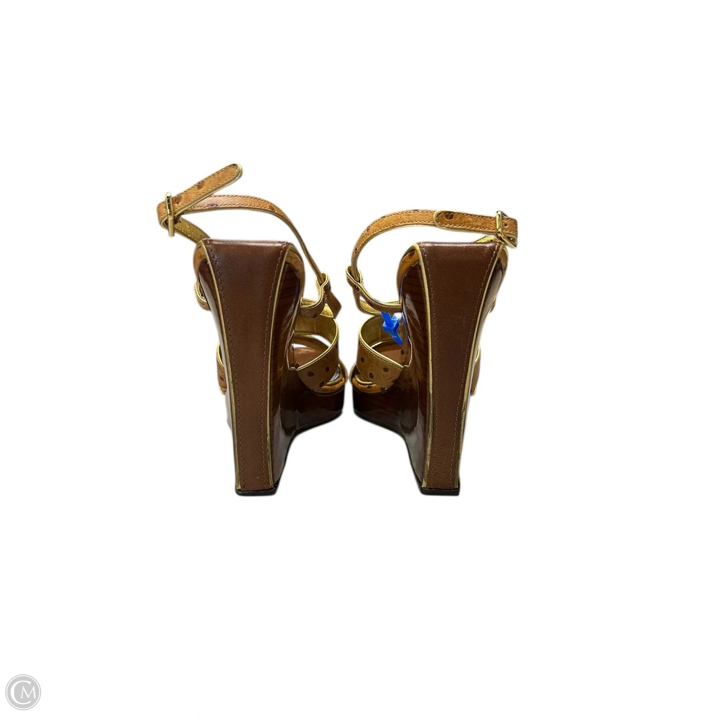 Sandals Luxury Designer By Ferragamo In Brown, Size: 5.5