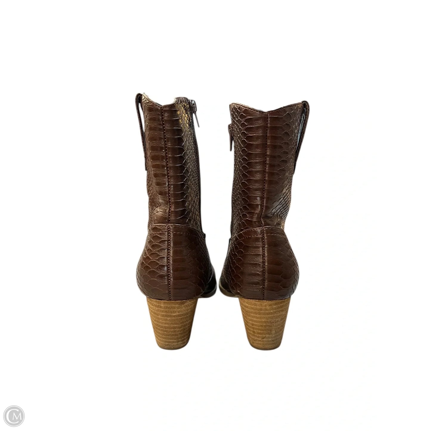 Boots Ankle Heels By Coconuts In Brown, Size: 7.5