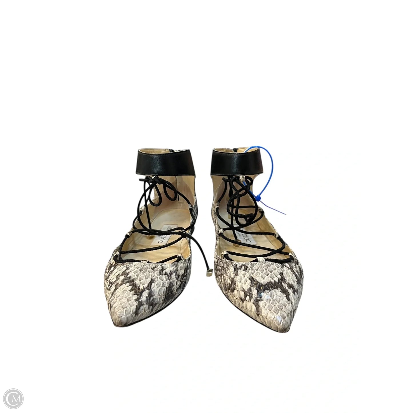 Sandals Luxury Designer By Jimmy Choo In Snakeskin Print, Size: 5.5