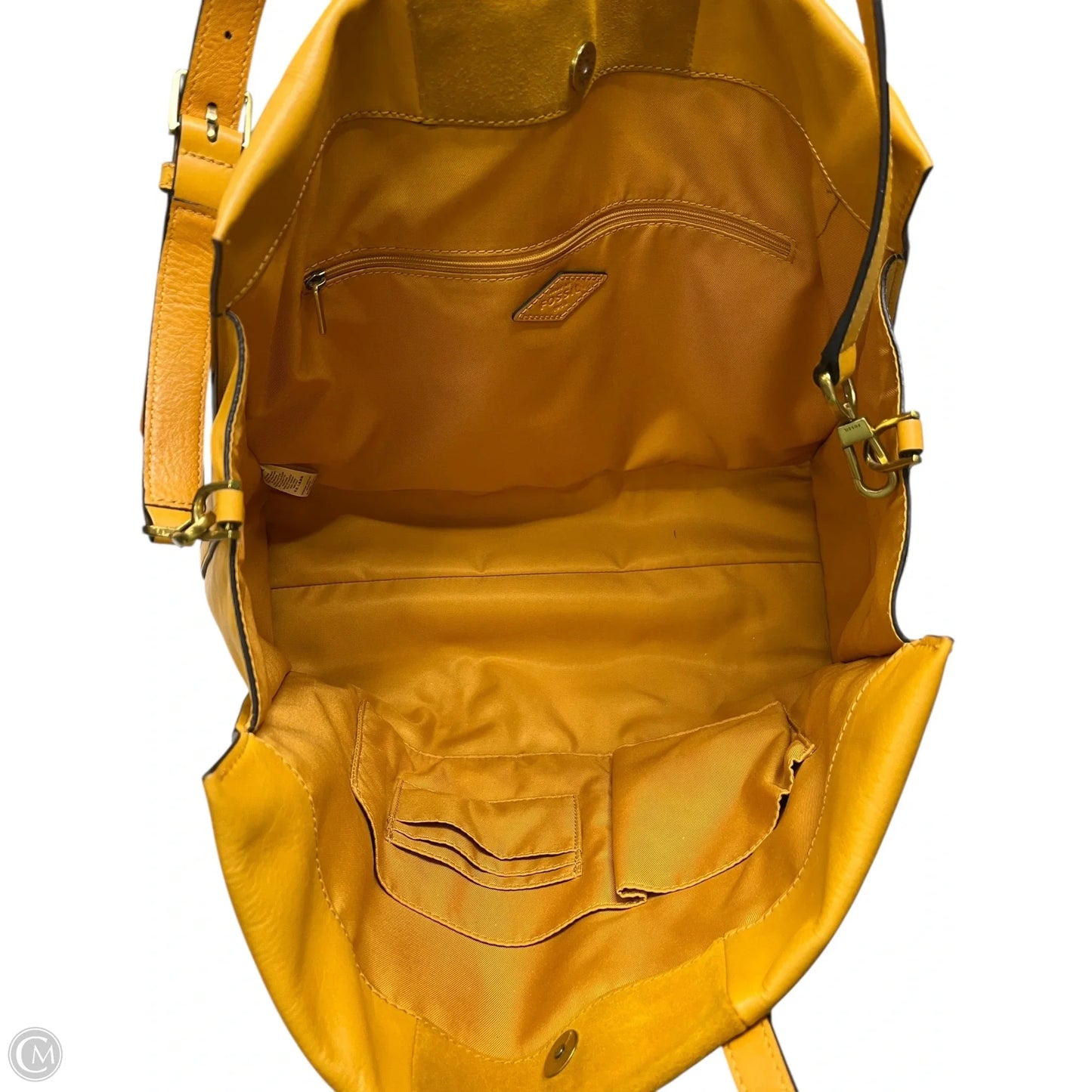 Handbag Leather By Fossil, Size: Large