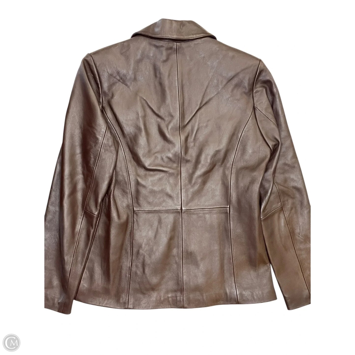 Jacket Leather By Wilsons Leather In Brown, Size: M