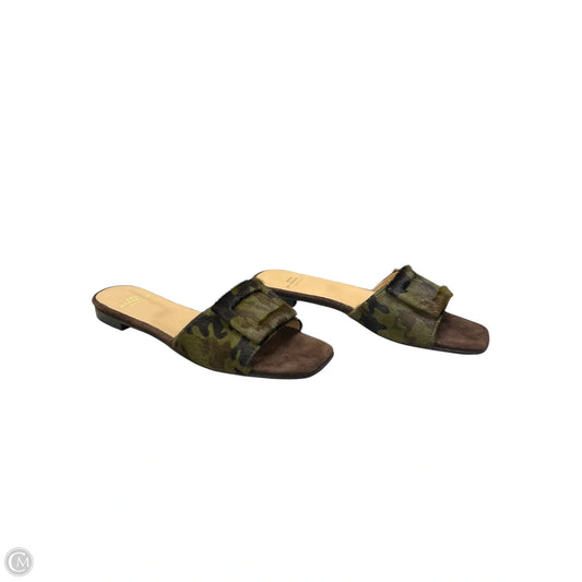 Sandals Flats By Ann Mashburn In Camouflage Print, Size: 8.5