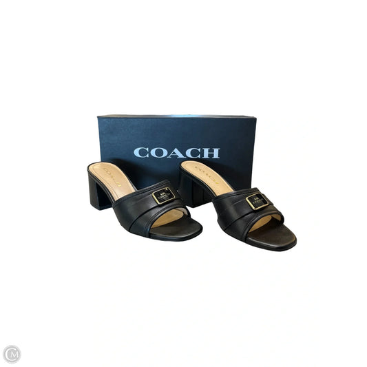 Sandals Designer By Coach In Black, Size: 6.5