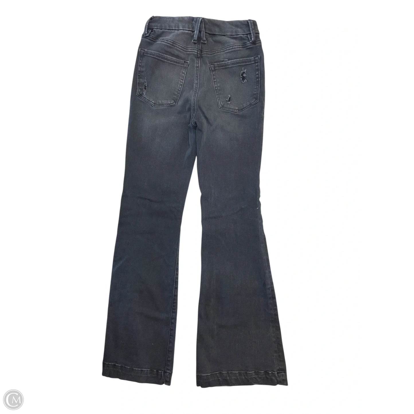 Jeans Flared By Good American In Grey Denim, Size: 4