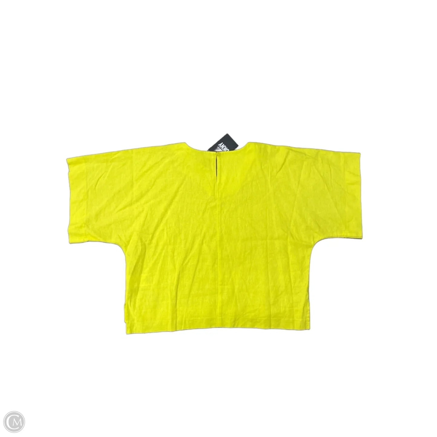 Top Short Sleeve By Dkny In Yellow, Size: M