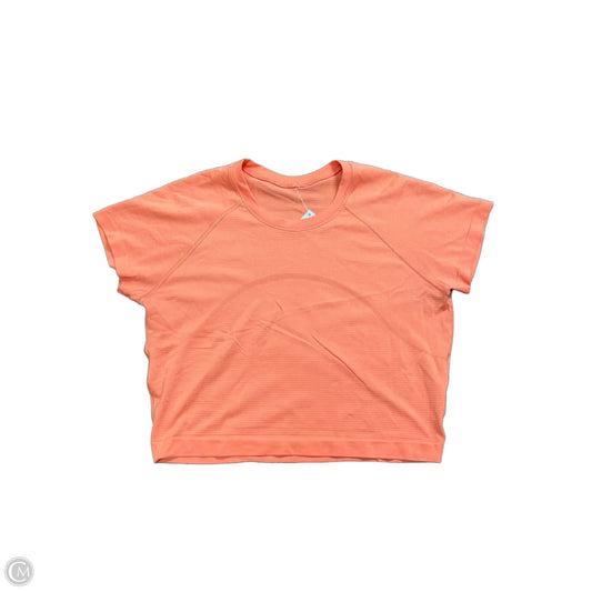 Athletic Top Short Sleeve By Lululemon In Orange, Size: M