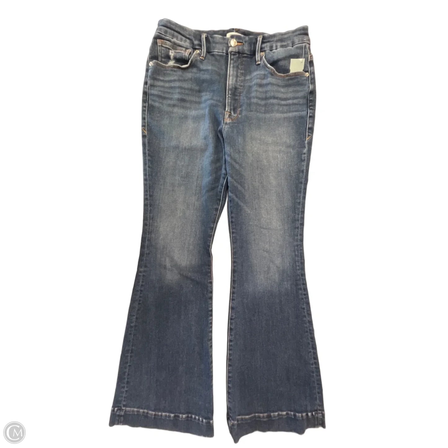 Jeans Flared By Good American In Blue Denim, Size: 14