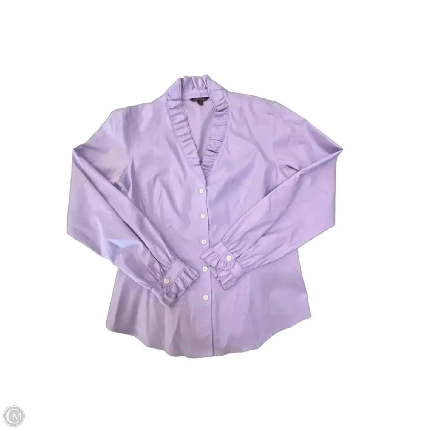 Blouse Long Sleeve By Brooks Brothers In Purple, Size: M