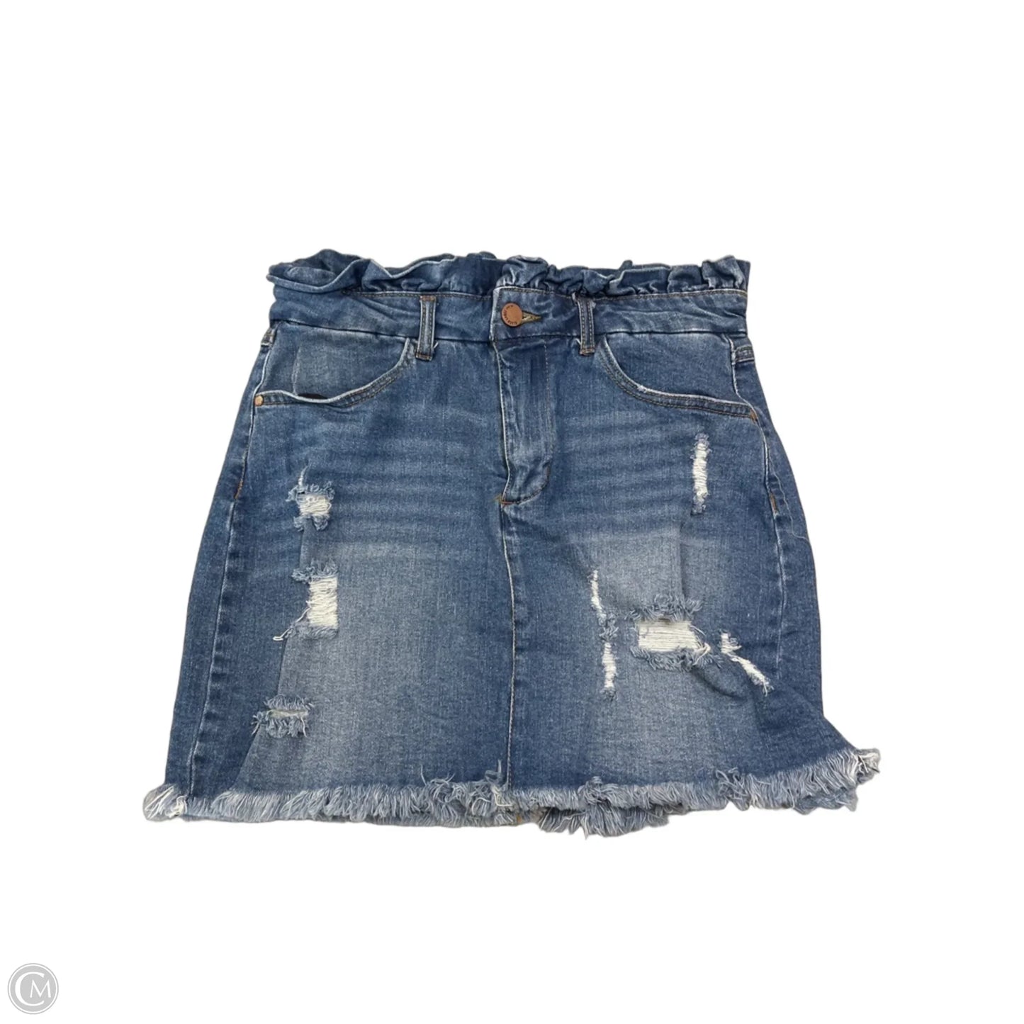 Skirt Mini & Short By Black Label In Blue Denim, Size: M