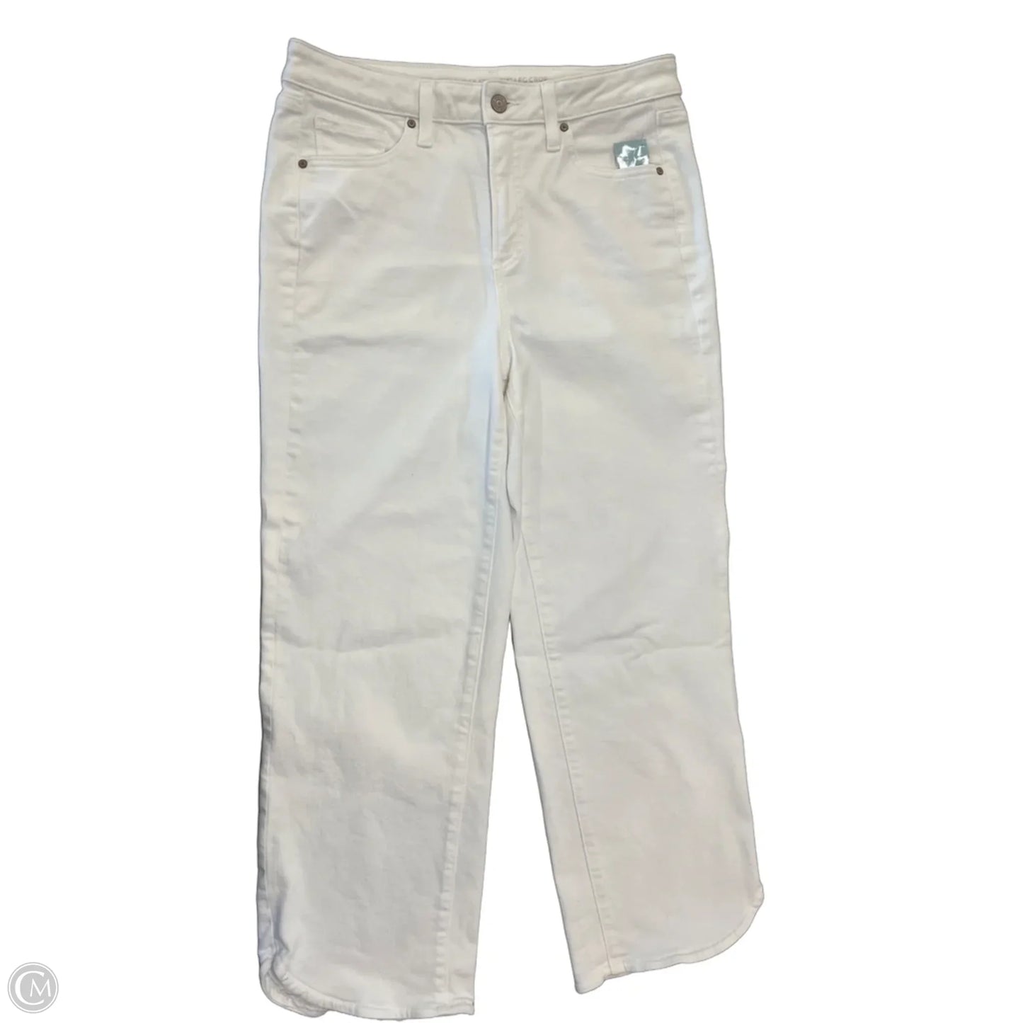 Jeans Cropped By Chicos In White Denim, Size: 8