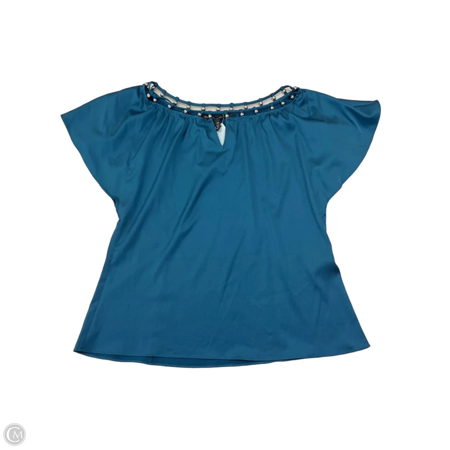 Blouse Short Sleeve By White House Black Market In Blue, Size: Xs