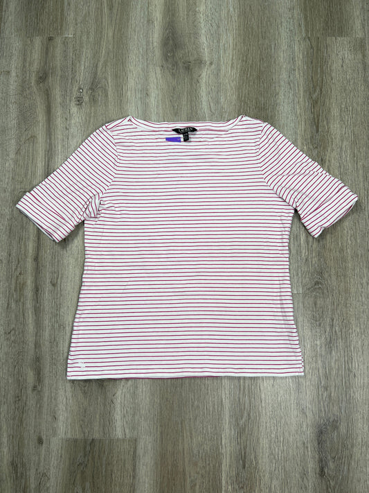 Striped Pattern Top Short Sleeve Lauren By Ralph Lauren, Size Xl