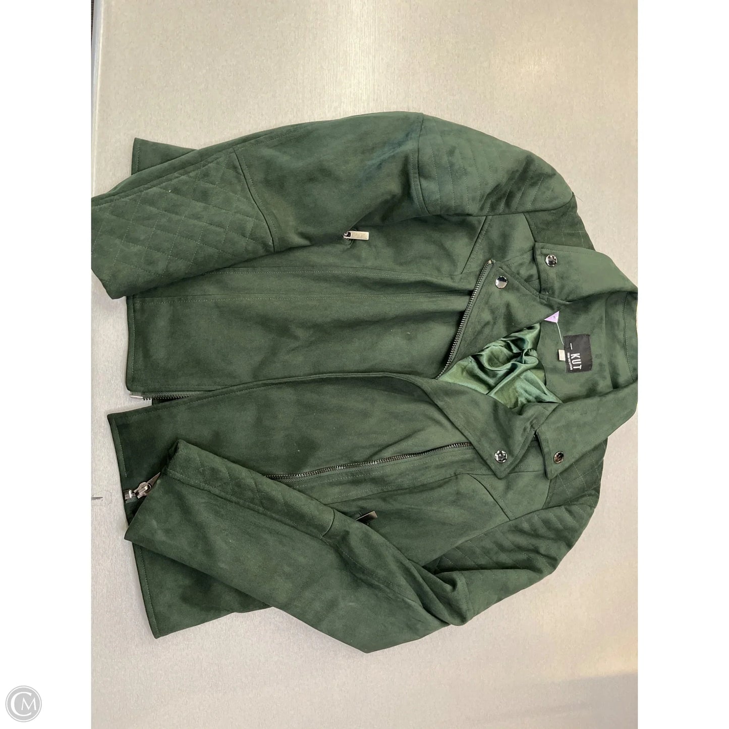 Jacket Moto By Kut In Green, Size: M