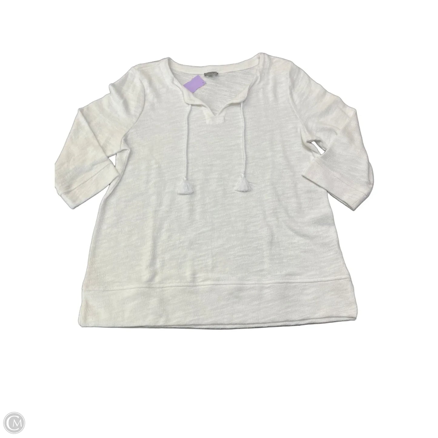 Top 3/4 Sleeve By Talbots In White, Size: Xlp