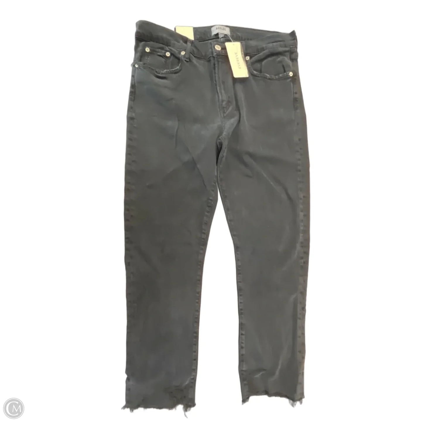 Jeans Straight By Agolde In Black Denim, Size: 14