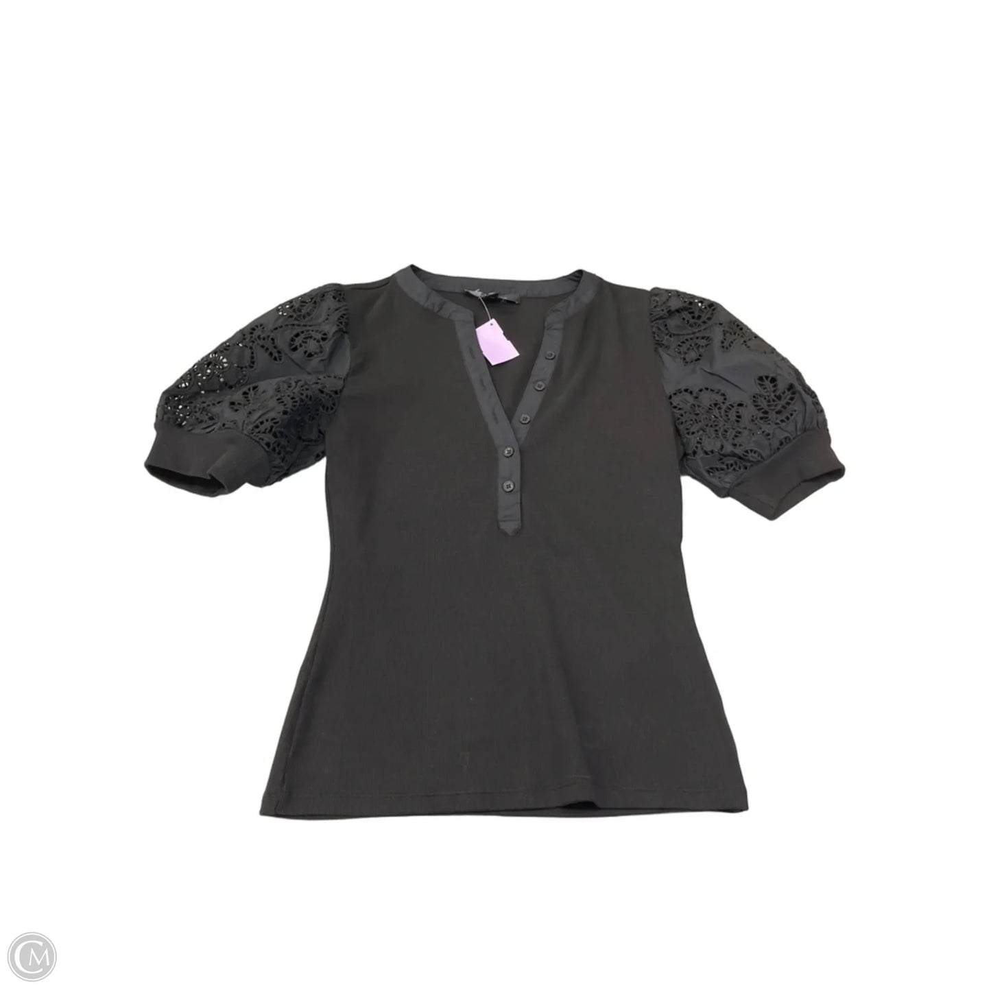 Top Short Sleeve By White House Black Market In Black, Size: S