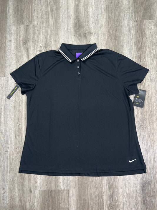 Black Athletic Top Short Sleeve Nike Apparel, Size Xxl