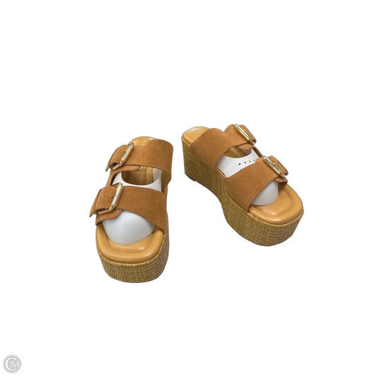Sandals Heels Platform By Marc Fisher In Tan, Size: 8