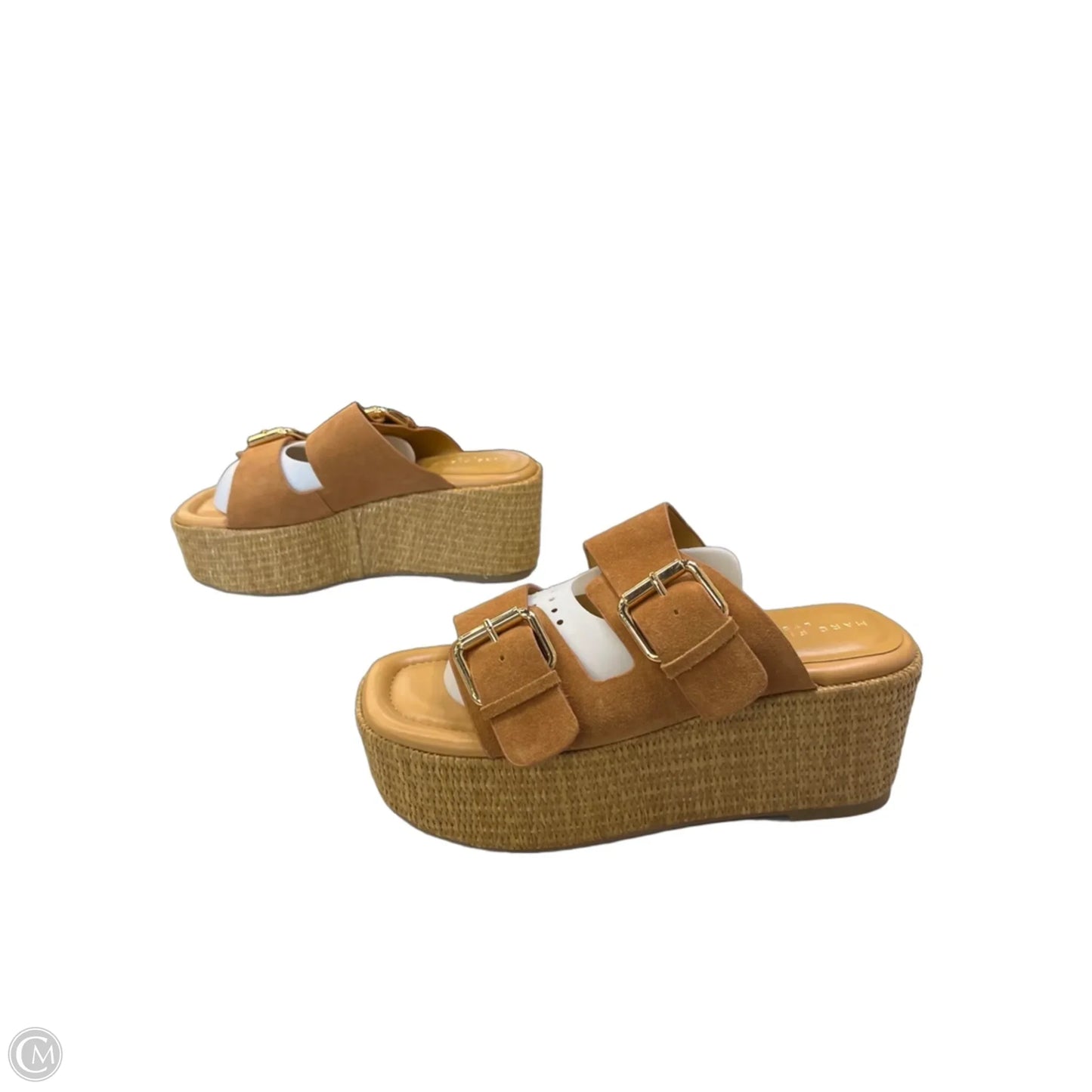 Sandals Heels Platform By Marc Fisher In Tan, Size: 8