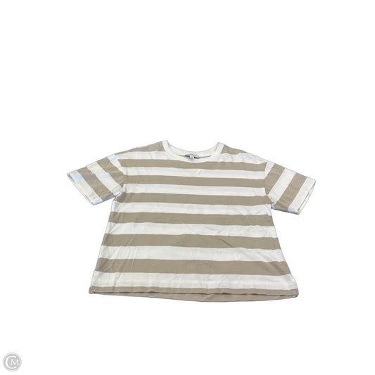 Top Short Sleeve By Evereve In Striped Pattern, Size: S