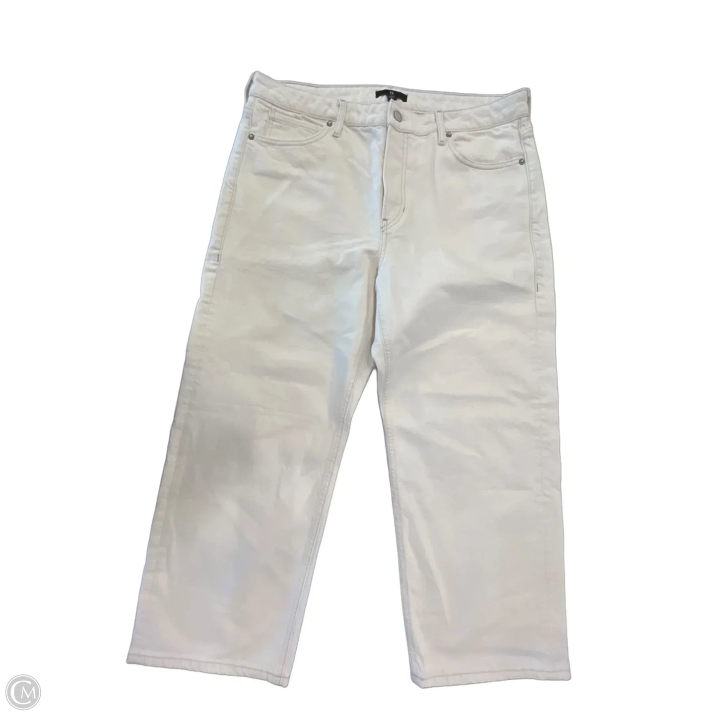 Jeans Wide Leg By Banana Republic In Cream Denim, Size: 14