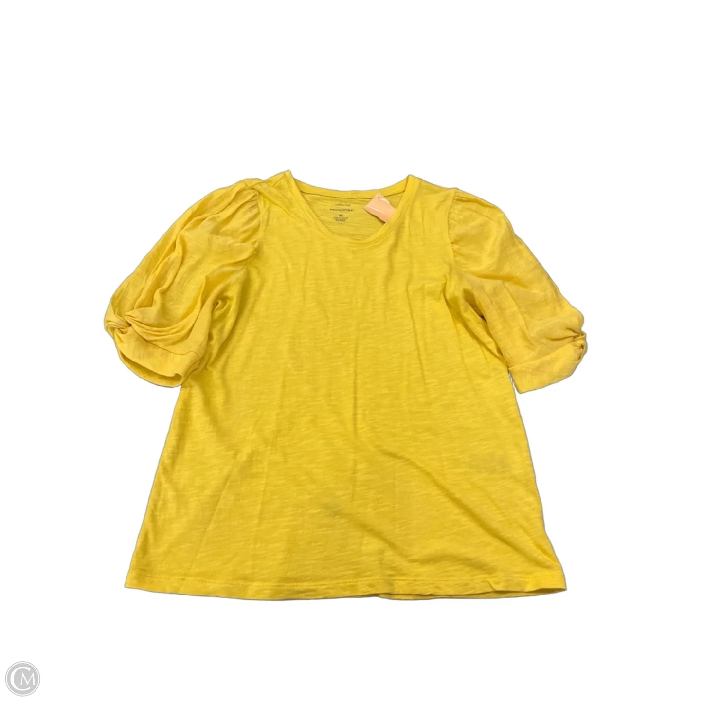 Top Short Sleeve By Banana Republic In Yellow, Size: Xs