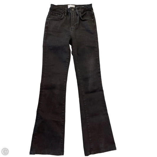 Jeans Flared By Frame In Black Denim, Size: 0