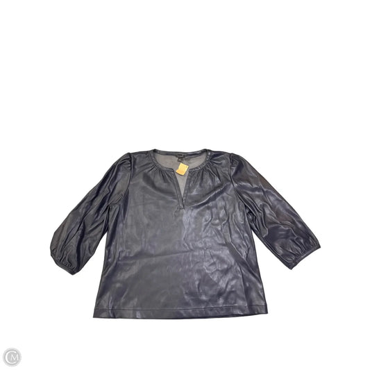Blouse 3/4 Sleeve By Ann Taylor In Navy, Size: L